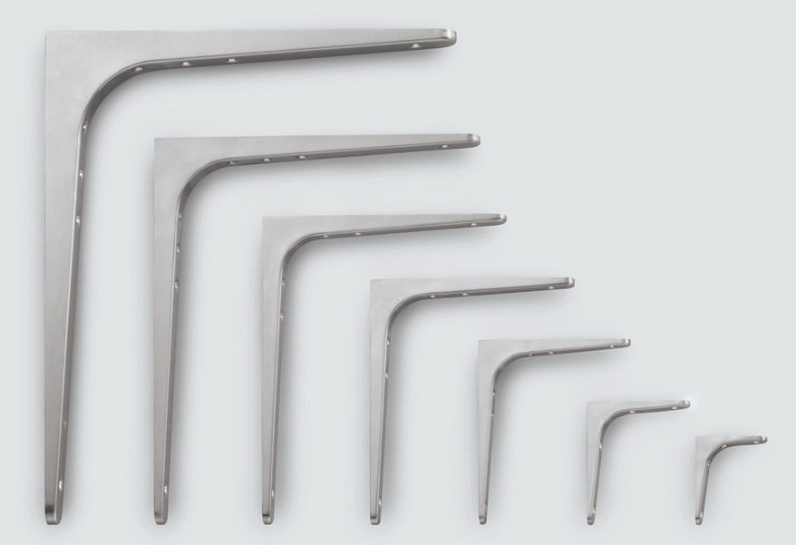2 stk kraftig monteringsbrakett av høy kvalitet, lastekapasitet: 56 kg (124 lbs), overflate: hvit, 240 mm (9.5"), BTK-240W. Kraftige hyllebraketter for hyller, skillevegger, hyller, hyller, hjørneskjøter og mye mer, av Sugatsune / LAMP® (Japan) - Bilde 6