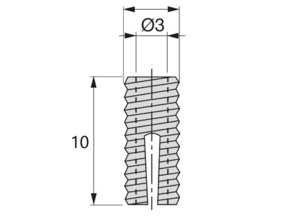 20 stykker solid innkjøringshylse egnet for skruer ⌀3 mm, laget av nylon (PA), 10 mm (25/64"), 9040920. Praktisk ekspansjonshylse for møbeltilkobling, montering av stammer, hyllemontering og mye mer, av EMUCA - Bilde 2