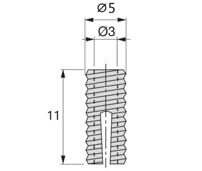 20 stk. solid drivhylse egnet for skruer ⌀3 mm, laget av nylon (PA), 11 mm (7/16"), 9003620. Praktisk ekspansjonshylse for møbeltilkobling, montering av stammer, hyllemontering og mye mer, av EMUCA - Bilde 2