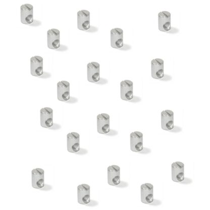 20 stykker solid tverrplugg med M6-gjenger, laget av stål, 14 mm (35/64"), 6170105. Praktisk tverrgjengemutter for møbelmontering, hyllekonstruksjon, sengetilkobling, skapkonstruksjon og mye mer, av EMUCA