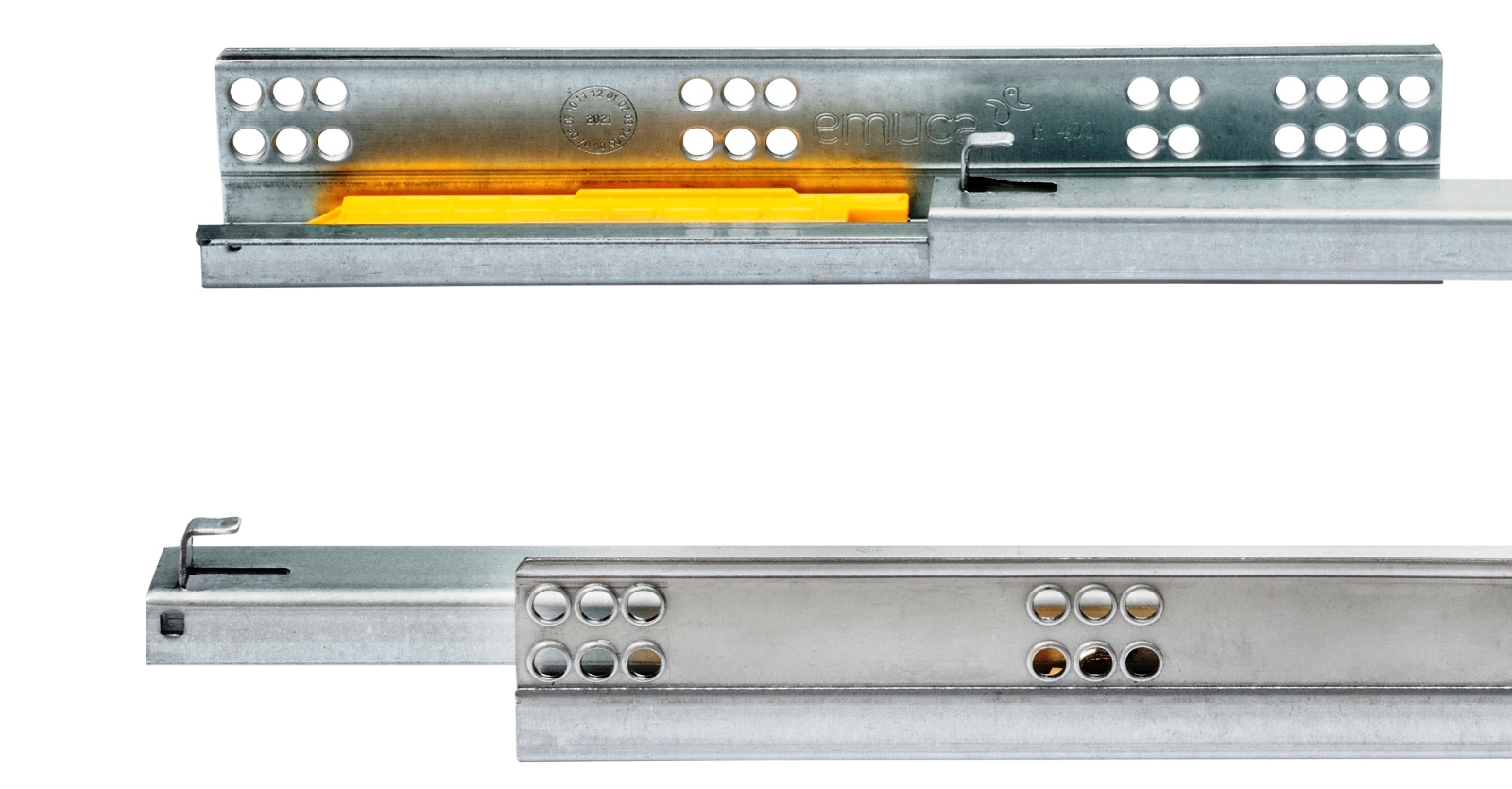 Gulvskinner, lastekapasitet: 25 kg (56 lbs), 350 mm (13-25/32"), Design: Delvis uttrekk med push-to-open, 3123205. Høykvalitets gulvuttrekk for treskuffer, trehyller og mye mer, fra EMUCA - Bilde 4