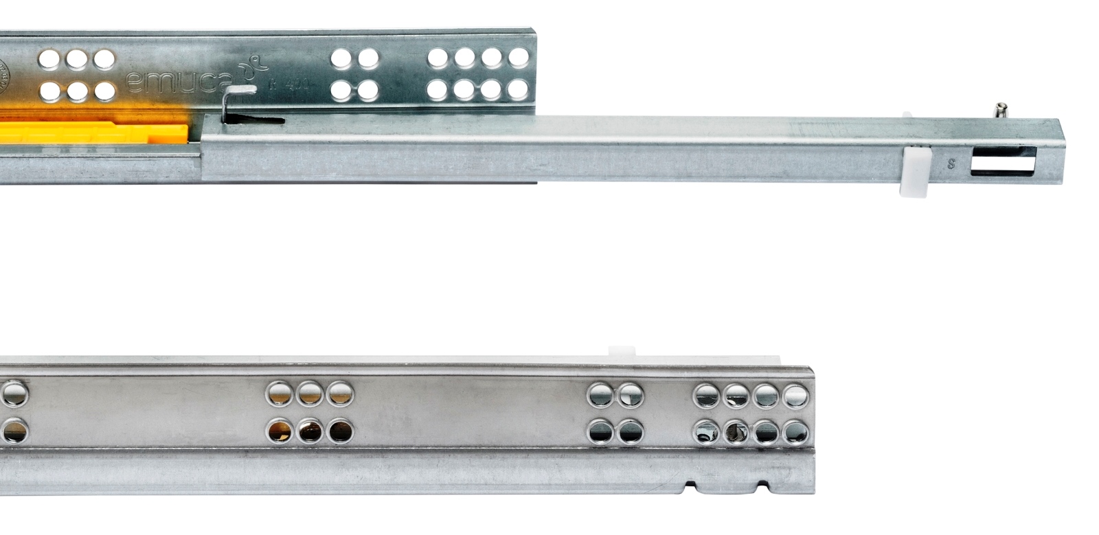 Gulvskinner, lastekapasitet: 25 kg (56 lbs), 350 mm (13-25/32"), Design: Delvis uttrekk med push-to-open, 3123205. Høykvalitets gulvuttrekk for treskuffer, trehyller og mye mer, fra EMUCA - Bilde 5