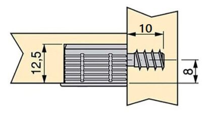 20 stk. robust koblingsbolt for boring ⌀3,5 mm, laget av stål, 10 mm (25/64"), 8057205. Robust eksentrisk stift for møbeltilkobling og mye mer, fra EMUCA - Bilde 3