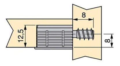 20 stk. robust koblingsbolt for boring ⌀6 mm, laget av stål, 8 mm (5/16"), 8905205. Robust eksentrisk stift for møbeltilkobling og mye mer, fra EMUCA - Bilde 2