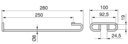 Vinglassholder av høy kvalitet, laget av stål, overflate: forkrommet, 280 mm (11-1/32"), 8930011. Praktisk glasshenger for vinglass, champagneglass, cocktailglass, konjakkglass, beger og mye mer, fra EMUCA - Bilde 4