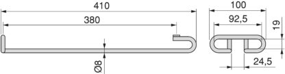 Vinglassholder av høy kvalitet, laget av stål, overflate: forkrommet, 410 mm (16-9/64"), 8930111. Praktisk glasshenger for vinglass, champagneglass, cocktailglass, konjakkglass, beger og mye mer, fra EMUCA - Bilde 3