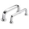 ZweiL®-brakett for møbelhåndtak i rustfritt stål for montering på glassdør, 16 mm, ZL-2301-2016. Brakett laget av det fineste rustfritt stål V4A (SUS316) for feste av rustfrie møbelhåndtak til glassdører for eksklusivt interiørdesign og høykvalitetsmøbler